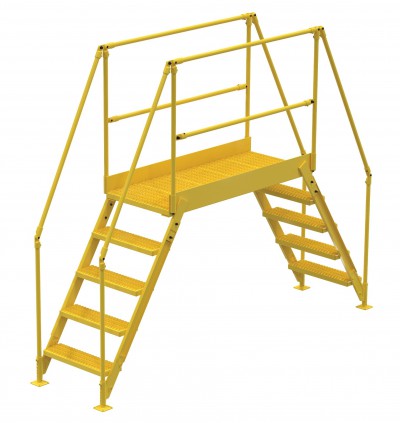 Steel Crossover Stairs with rails